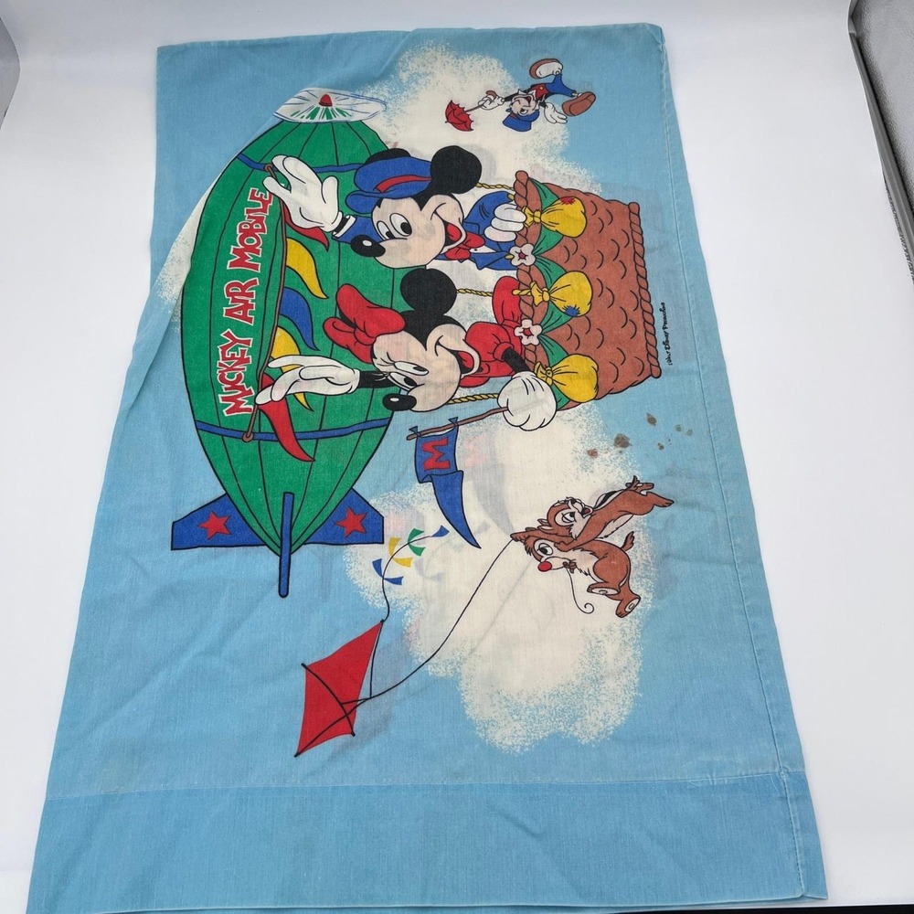 Disney Pillowcase Mickey Air Mobile Vintage 70s Unisex Standard Cartoon Retro